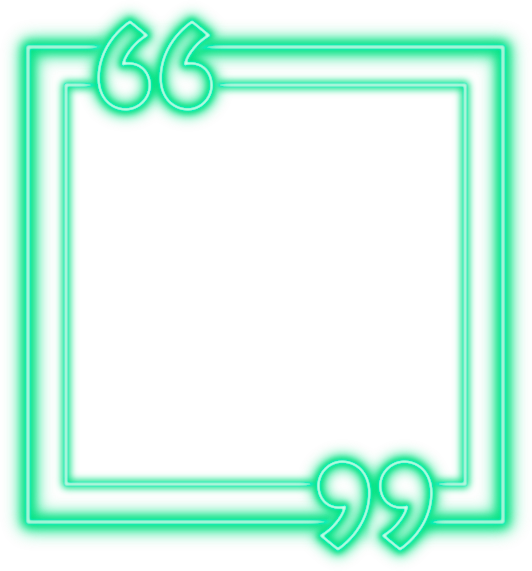Green Neon Square Quotation Frame